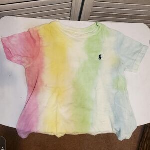 RALPH LAUREN POLO Shortsleeve T-shirt Rainbow Tie-die Kids SIZE 4T